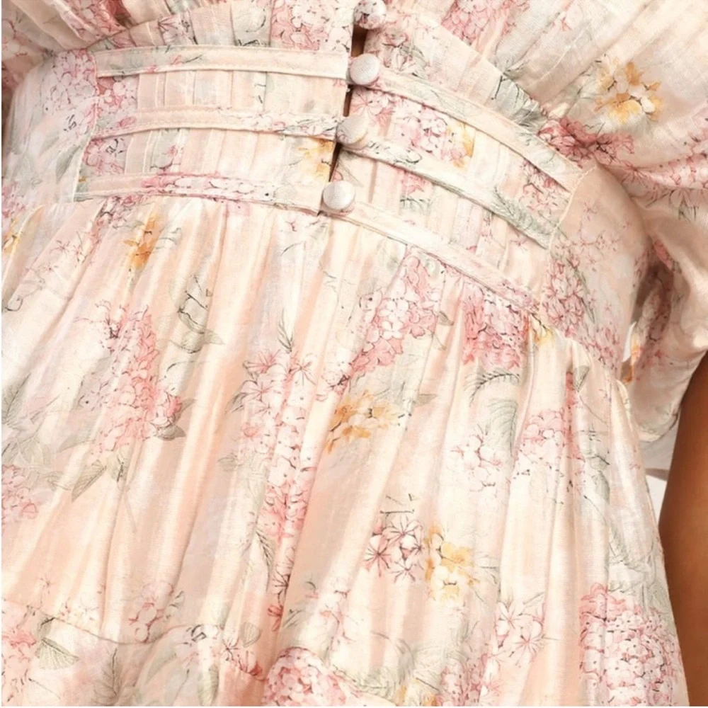 NWT Easily in Love,‎ Lulu’s floral romantic mini dress Size M - Picture 3 of 10